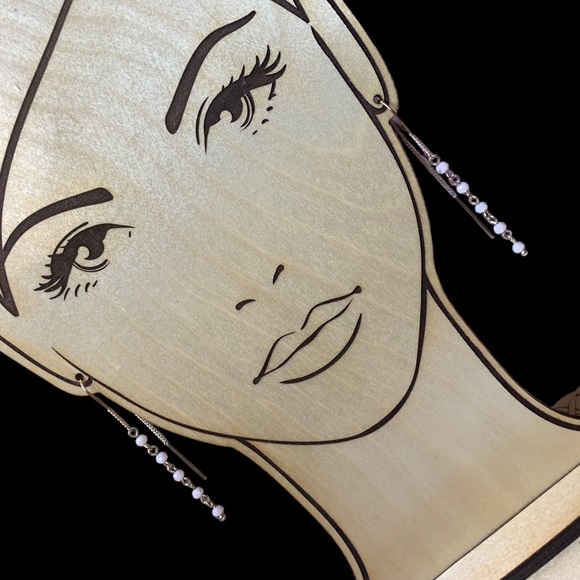 Long Pink Faucet Beaded Gold Plated Chain Threader Earrings Women’s Jewelry - Picture 3 of 6